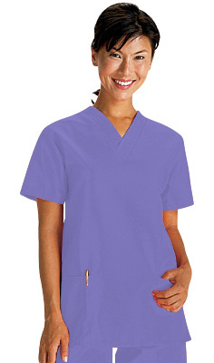 White Swan Fundamentals Women's 2-Pocket V-Neck Solid Scrub Top