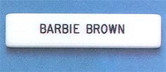 White Plexiglass Engraved Name Tag With 1 Line Pin