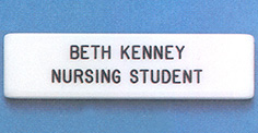 White Plexiglass Engraved Name Tag With 2 Lines Pin
