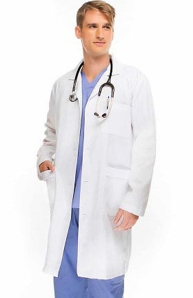 Clearance Basics by allheart Men's Belted Back Twill 41¼" Lab Coat
