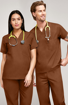 XXS: allheart Scrub Basics Unisex Solid Scrub Top