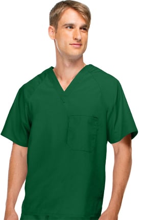 Basics by allheart Men's V-Neck Solid Scrub Top