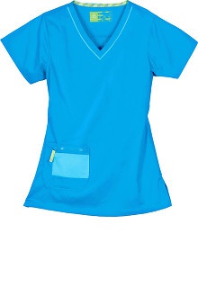 SML: Antidote Women's V-Neck Solid Scrub Top with Zipper Pockets