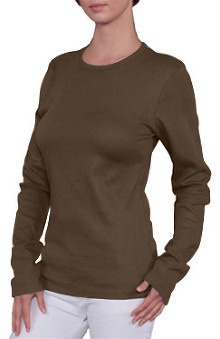 Scrubs: Branded Bull Women's  Long Sleeve Baby Rib Knit Top