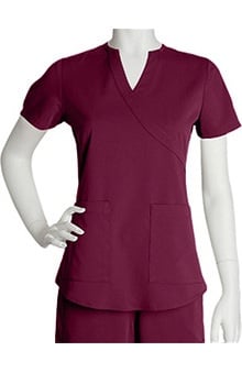 cna uniforms: NrG By Barco Women's Mock Wrap Solid Scrub Top By Barco Uniforms