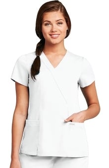 sale: Grey's Anatomy Women's Wrap with Princess Seams Solid Scrub Top
