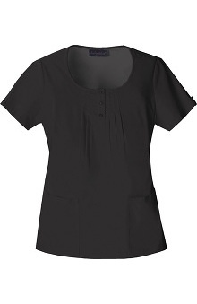 MED: Baby Phat Women's Scoop Neck Solid Scrub Top