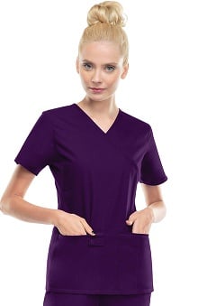 Scrubs new: Cherokee Flexibles Women's Pro-Flexibles Mock Wrap Solid Scrub Top