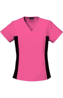 Scrubs: Cherokee Flexibles Women's V-Neck With Stretch Side Panels Solid Scrub Top