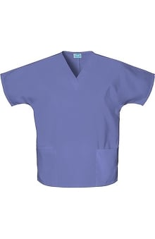 clearance750: Cherokee Workwear Unisex V-Neck 2-Pocket Solid Scrub Top