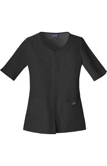 MED: Cherokee Workwear Women's Button Up Solid Top