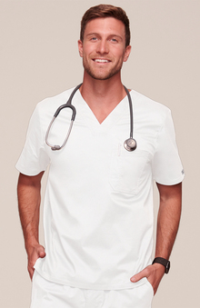 Scrubs new: Cherokee Workwear Men's Stretch V-Neck Solid Scrub Top