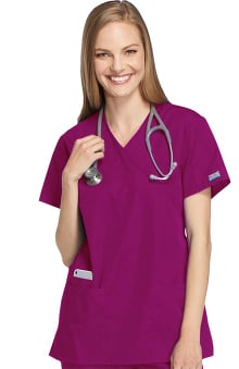 XXS: Cherokee Workwear Women's Mock Wrap Tunic Solid Scrub Top