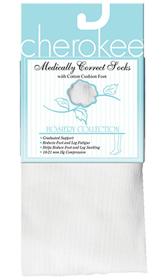 Cherokee Women's Medically Correct Socks With 18-21 mmHg Graduated Compression Hosiery