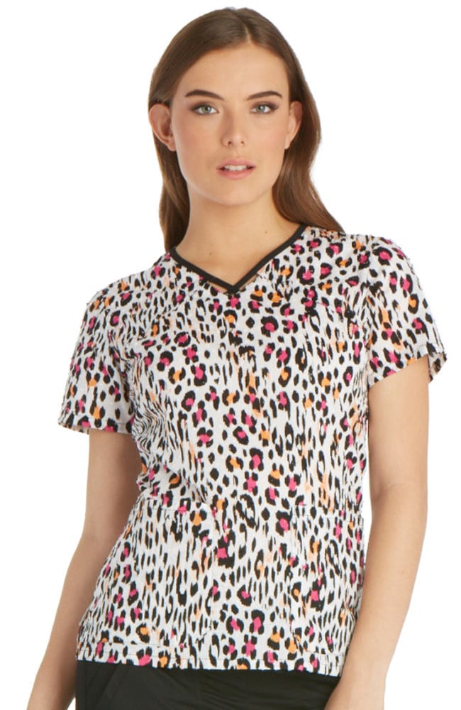 Runway by Cherokee Women's VNeck Animal Print Scrub Top