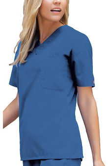 scrubs: Dickies Everyday Scrubs Unisex V-Neck Solid Scrub Top