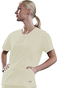 iguanamed: IguanaMed Women's Green Line V-Neck 2-Pocket Solid Scrub Top