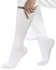 Landau Women's White Compression Knee High Socks