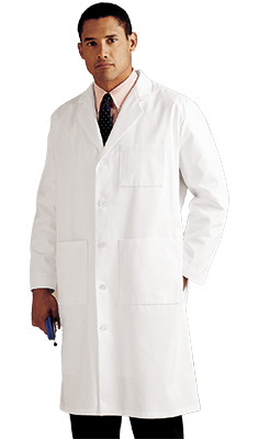Landau Men's 3-Pocket Full Length Twill Lab Coat