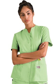 LGE: ScrubZone Women's Snap Front Solid Scrub Top