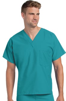 scrubs: Landau Unisex Reversible V-Neck Classic Fit Solid Scrub Top