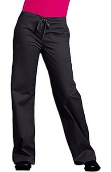 charcoal gray: Med Couture Women's Drawstring Solid Scrub Pant