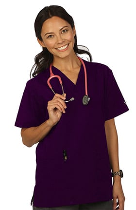 Clearance VESTEX® Basics Women's 2-Pocket V-Neck Solid Scrub Top