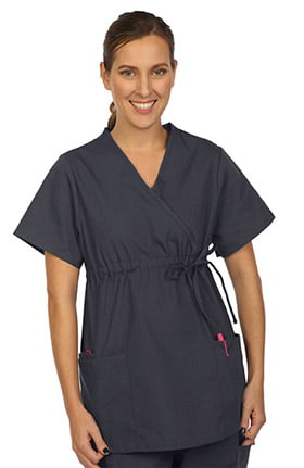 Clearance VESTEX® Basics Women's Mock Wrap Solid Scrub Top