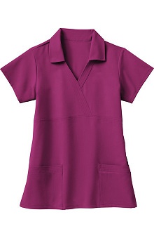 MED: Jockey Scrubs Women's 3 Pocket Johnnie-Collar Tri Blend Solid Scrub Top