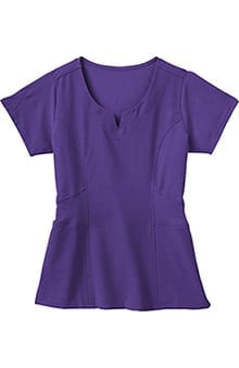 MED: Jockey Scrubs Women's 2 Pocket Tri Blend Rib Knit Solid Scrub Top