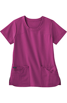 Plus Size new: Jockey Scrubs Women's 6 Pocket Jewel Neck Solid Scrub Top