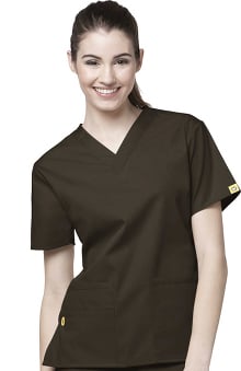 XXS: WonderWink Women's Origins Bravo Lady Fit V-Neck Solid Scrub Top