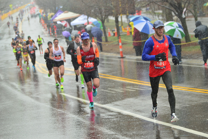 Runners during 2018 Boston Marathon