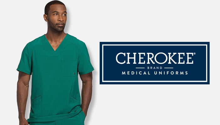 Man wearing green Cherokee scrubs