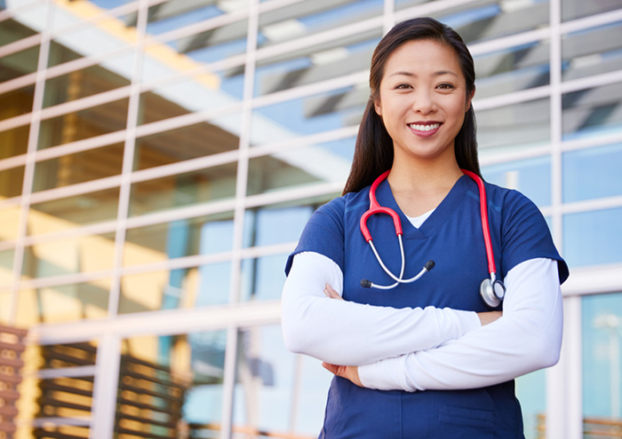 smiling aprn outside hospital