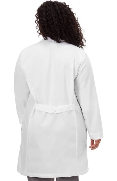 white coat with belt