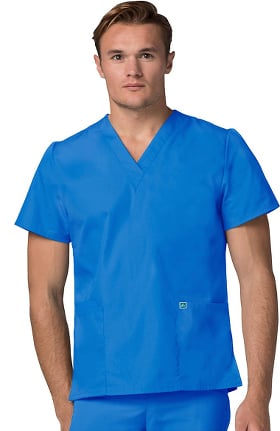 Universal Basics by Adar Unisex V-Neck Tunic Solid Scrub Top