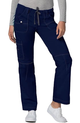 Pop Stretch Taskwear by Adar Women's Straight Leg Low Rise Cargo Scrub Pant