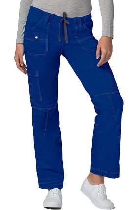 Pop Stretch Taskwear by Adar Women's Straight Leg Low Rise Cargo Scrub Pant
