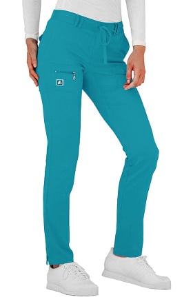 Indulgence by Adar Women's Low Rise Tapered Leg Drawstring Scrub Pant