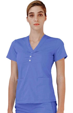 Clearance Indulgence by Adar Women's Scarf Neck Scrub Top