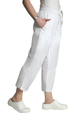 Universal Basics by Adar Women's Side Pocket Capri Solid Scrub Pant