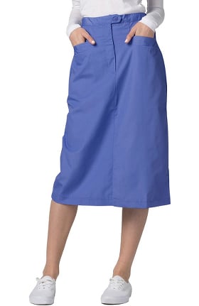 Universal Basics by Adar Women's Mid-Calf Angle Pocket Scrub Skirt