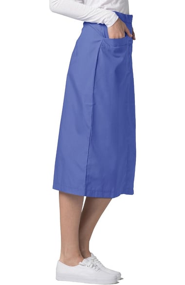 Universal Basics by Adar Women's Mid-Calf Angle Pocket Scrub Skirt
