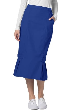 Universal Basics by Adar Women's Tabbed Pleat Panel Scrub Skirt