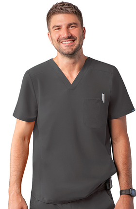 Addition by Adar Men's Multi Pocket Solid Scrub Top