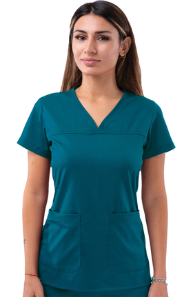 Pro by Adar Women's Sweetheart Solid Scrub Top