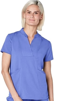 Pro by Adar Women's Collar V-Neck Solid Scrub Top