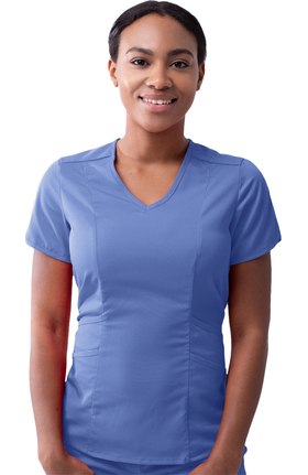 Pro by Adar Women's Tailored V-Neck Solid Scrub Top