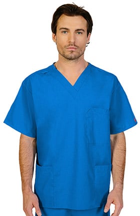 Ascent by allheart Unisex V-Neck Chest Pocket Solid Scrub Top